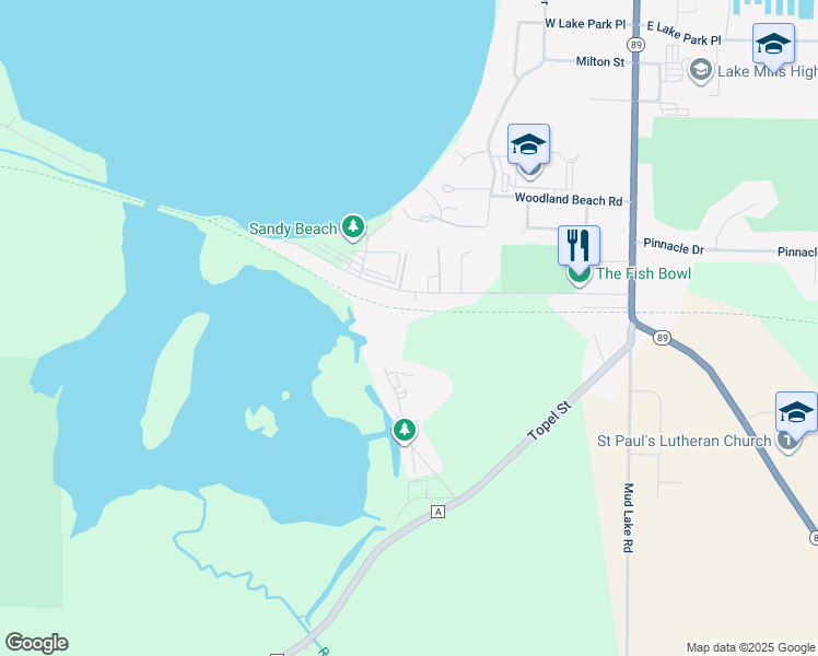 map of restaurants, bars, coffee shops, grocery stores, and more near 1349 Topel Street in Lake Mills
