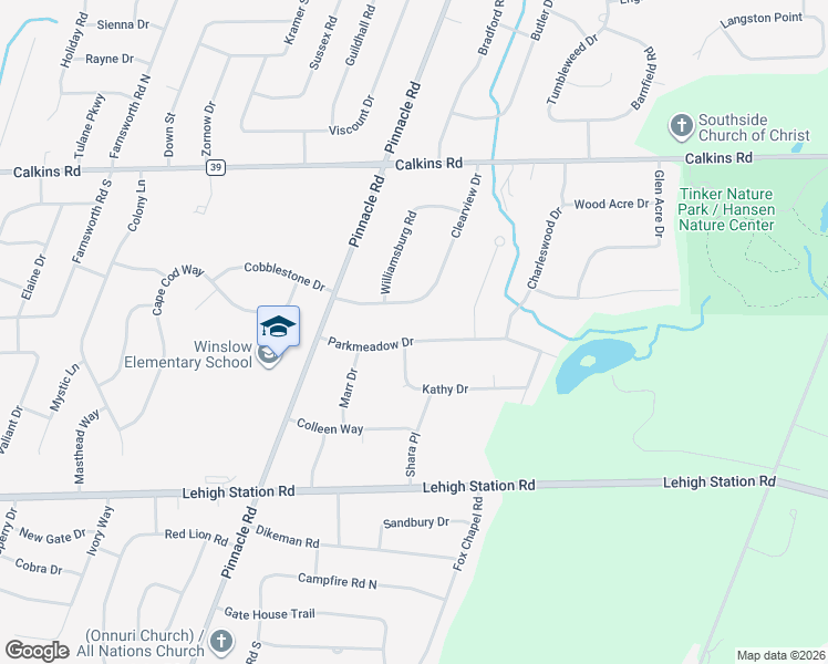 map of restaurants, bars, coffee shops, grocery stores, and more near 58 Parkmeadow Drive in Pittsford