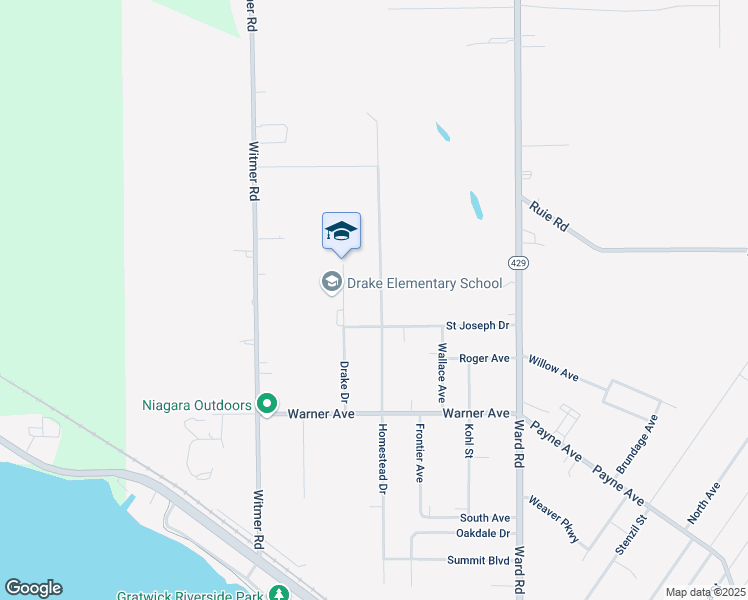 map of restaurants, bars, coffee shops, grocery stores, and more near 362 Homestead Drive in North Tonawanda