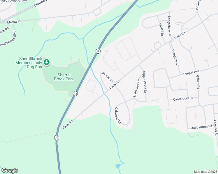 map of restaurants, bars, coffee shops, grocery stores, and more near 178 Paris Road in New Hartford