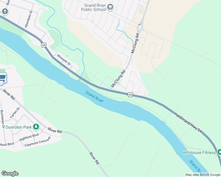 map of restaurants, bars, coffee shops, grocery stores, and more near McClung Road in Caledonia