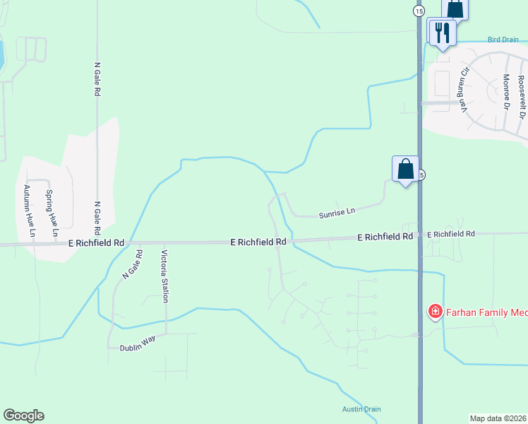 map of restaurants, bars, coffee shops, grocery stores, and more near 4022 Horizon Drive in Davison