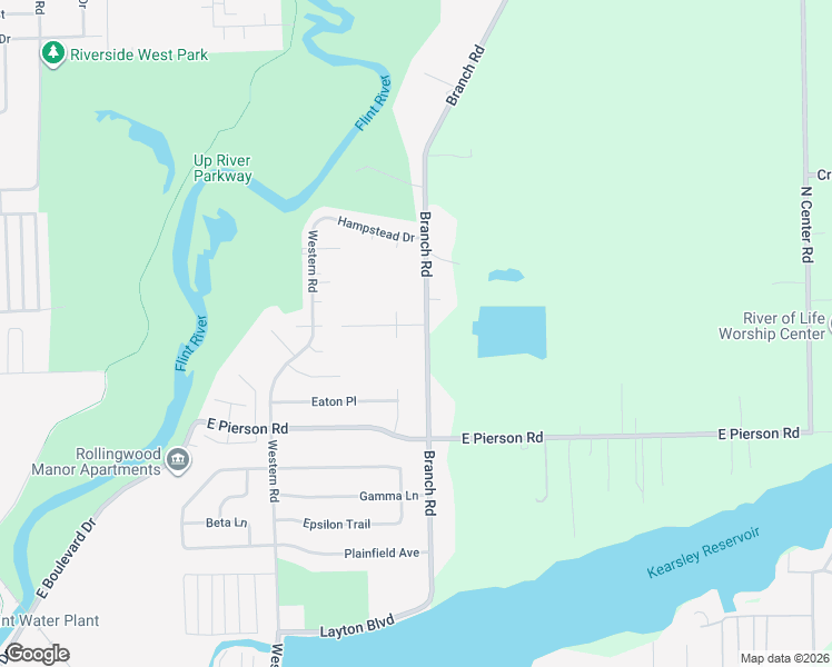 map of restaurants, bars, coffee shops, grocery stores, and more near 2913 Wilton Place in Flint