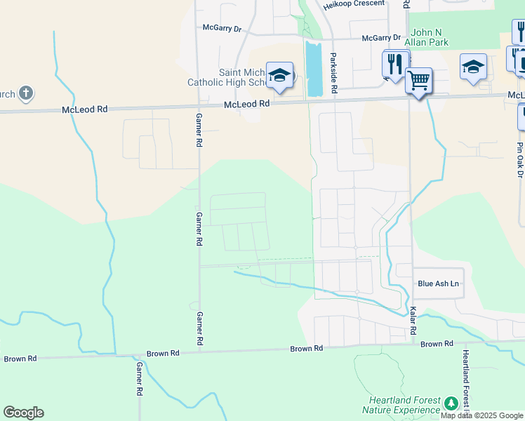 map of restaurants, bars, coffee shops, grocery stores, and more near 8610 Pawpaw Lane in Niagara Falls