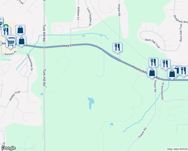 map of restaurants, bars, coffee shops, grocery stores, and more near 7121 Pittsford Palmyra Road in Fairport