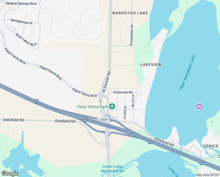 map of restaurants, bars, coffee shops, grocery stores, and more near 2606 North Huebner Road in Oconomowoc