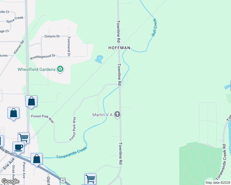 map of restaurants, bars, coffee shops, grocery stores, and more near 7420 Townline Road in North Tonawanda