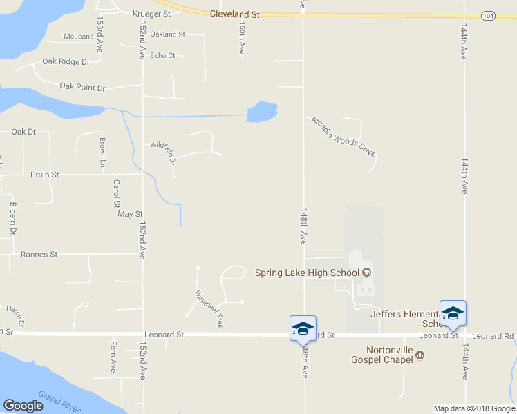 map of restaurants, bars, coffee shops, grocery stores, and more near 16357 148th Avenue in Spring Lake