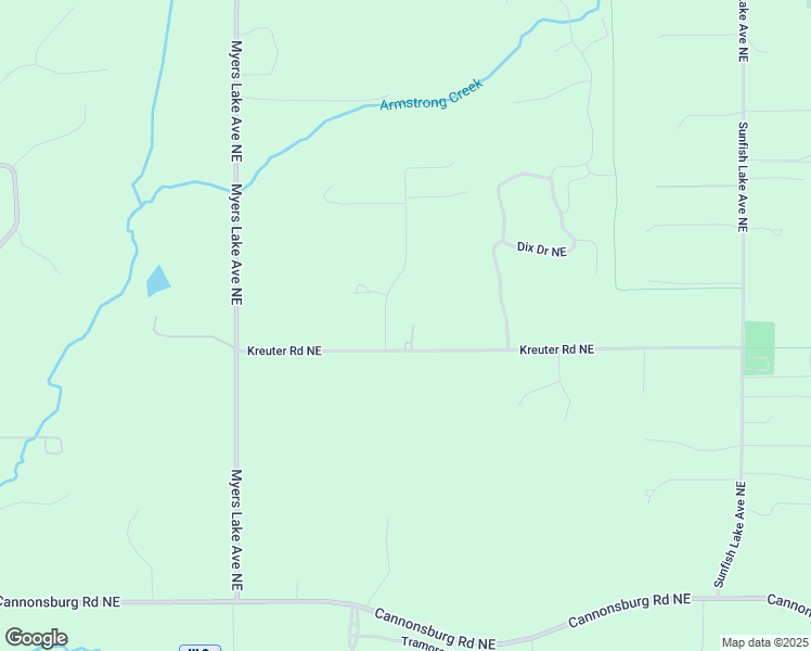 map of restaurants, bars, coffee shops, grocery stores, and more near 7061 Kreuter Road Northeast in Kent County