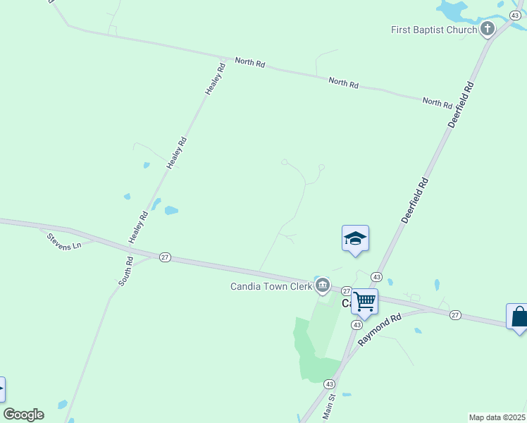 map of restaurants, bars, coffee shops, grocery stores, and more near 127 High Street in Candia