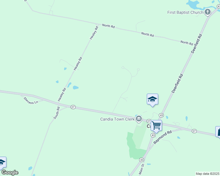 map of restaurants, bars, coffee shops, grocery stores, and more near 127 High Street in Candia