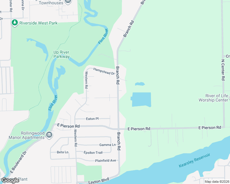 map of restaurants, bars, coffee shops, grocery stores, and more near 2913 Wilton Place in Flint