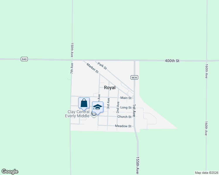 map of restaurants, bars, coffee shops, grocery stores, and more near in Royal