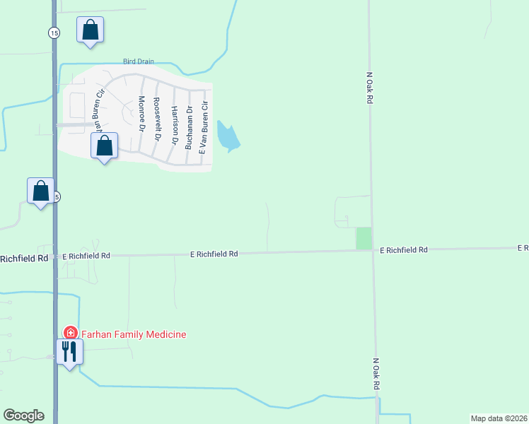 map of restaurants, bars, coffee shops, grocery stores, and more near 10353 East Richfield Road in Davison