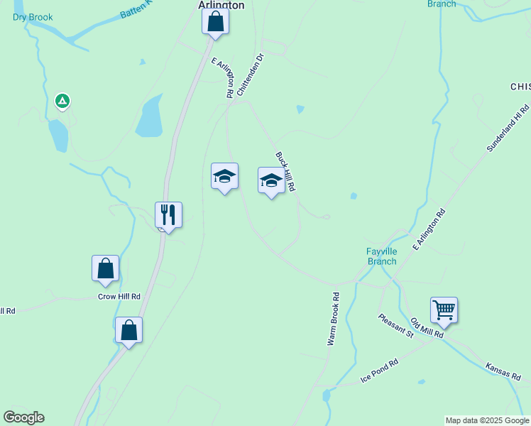map of restaurants, bars, coffee shops, grocery stores, and more near 529 East Arlington Road in Arlington