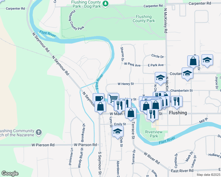 map of restaurants, bars, coffee shops, grocery stores, and more near 300 Henry Court in Flushing