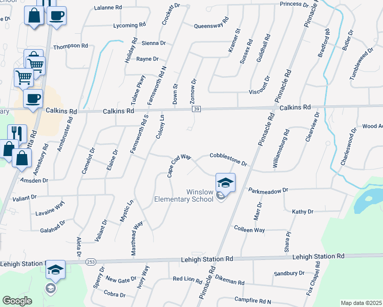 map of restaurants, bars, coffee shops, grocery stores, and more near 116 Cape Cod Way in Rochester