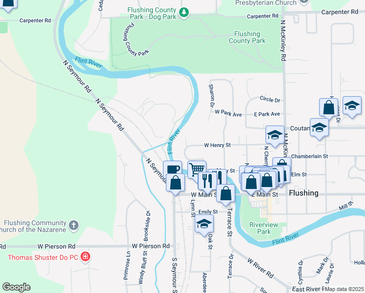 map of restaurants, bars, coffee shops, grocery stores, and more near 219 Henry Court in Flushing
