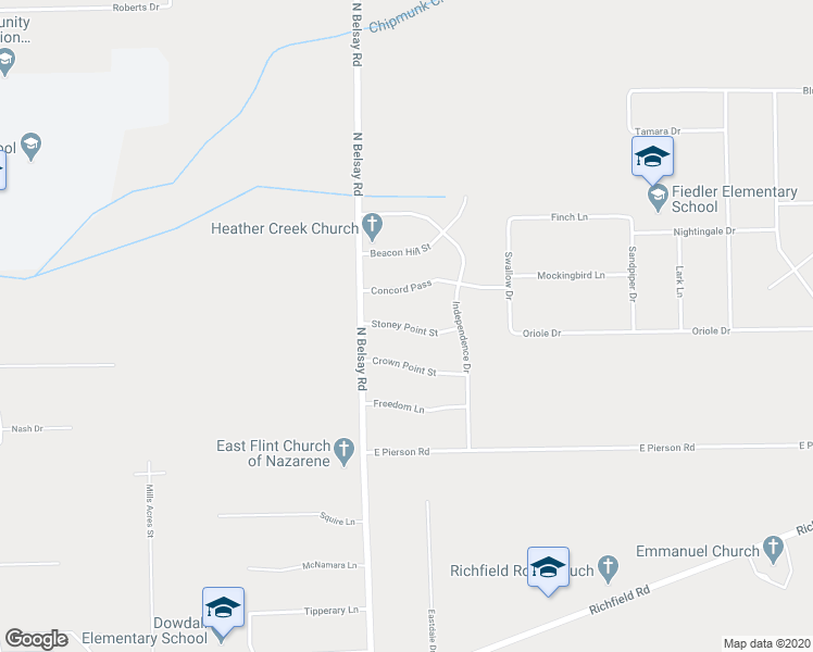 map of restaurants, bars, coffee shops, grocery stores, and more near 6044 Stoney Point Street in Flint