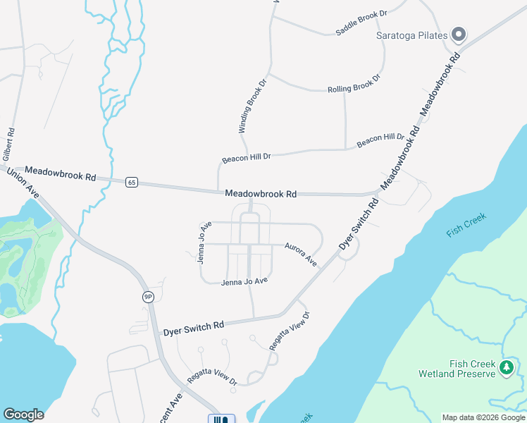 map of restaurants, bars, coffee shops, grocery stores, and more near 84 Meadowbrook Road in Saratoga Springs
