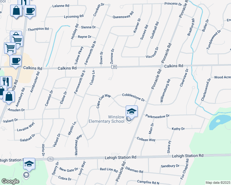 map of restaurants, bars, coffee shops, grocery stores, and more near 116 Cape Cod Way in Rochester