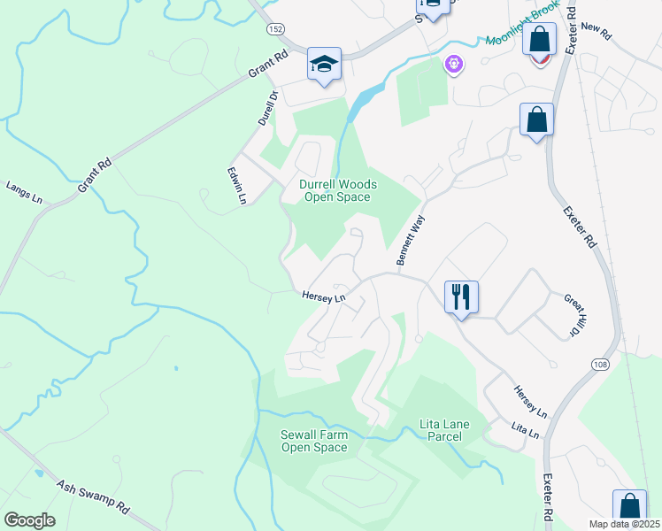 map of restaurants, bars, coffee shops, grocery stores, and more near 13 Green Road in Newmarket