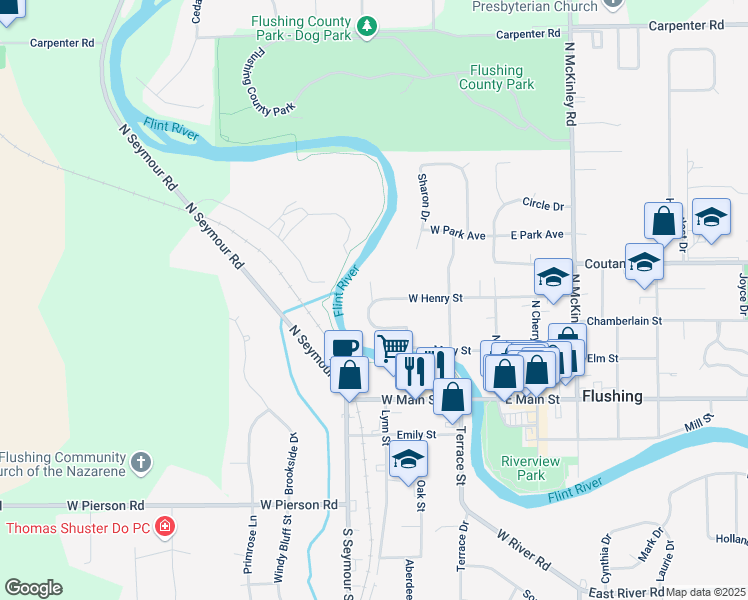 map of restaurants, bars, coffee shops, grocery stores, and more near 219 Henry Court in Flushing