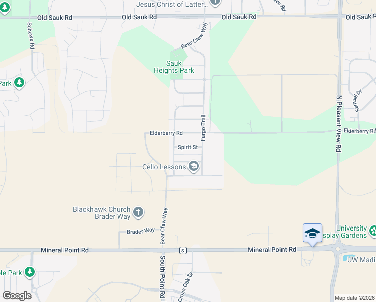 map of restaurants, bars, coffee shops, grocery stores, and more near 9423 Spirit Street in Middleton