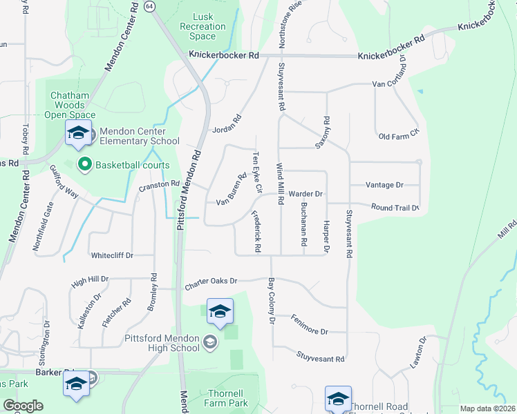 map of restaurants, bars, coffee shops, grocery stores, and more near 35 Warder Drive in Pittsford