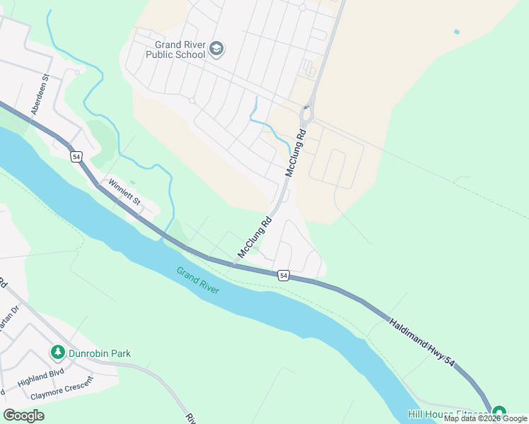 map of restaurants, bars, coffee shops, grocery stores, and more near 41-61 McClung Road in Caledonia