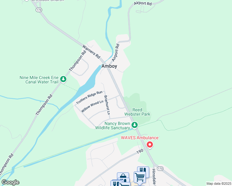 map of restaurants, bars, coffee shops, grocery stores, and more near 96 Willow Wood Lane in Camillus