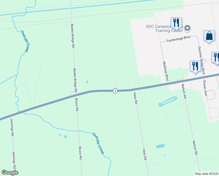 map of restaurants, bars, coffee shops, grocery stores, and more near 2977 Seneca Turnpike in Canastota