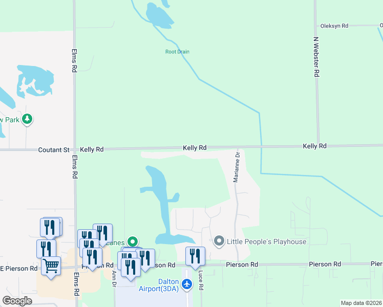 map of restaurants, bars, coffee shops, grocery stores, and more near 6283 Kelly Road in Flushing