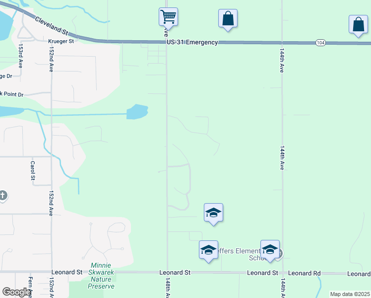 map of restaurants, bars, coffee shops, grocery stores, and more near 16451 Wyman Lane in Spring Lake
