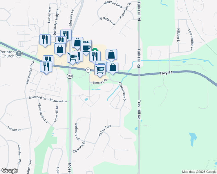 map of restaurants, bars, coffee shops, grocery stores, and more near 7 Chardonnay Drive in Fairport