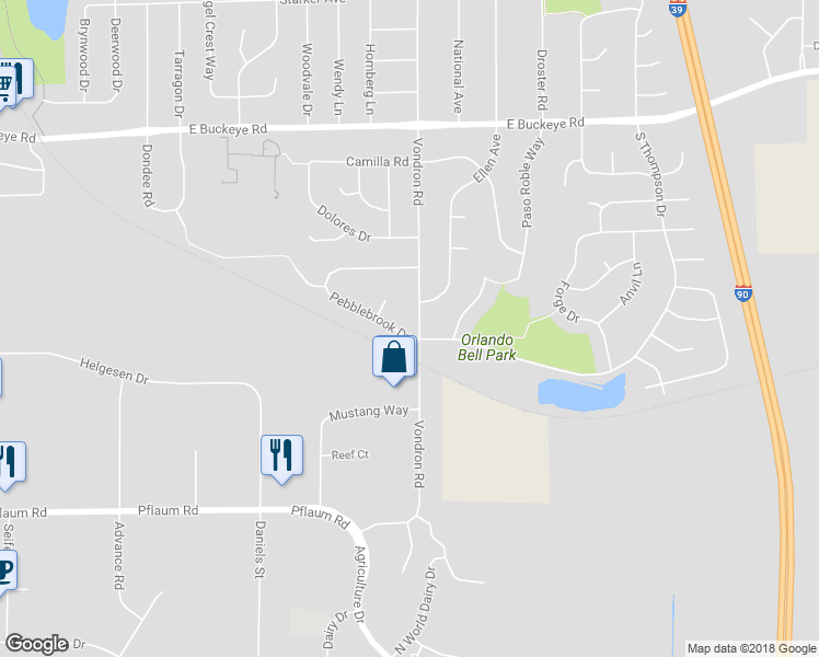 map of restaurants, bars, coffee shops, grocery stores, and more near 2106 Vondron Road in Madison