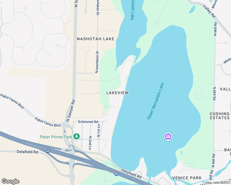 map of restaurants, bars, coffee shops, grocery stores, and more near 2606 North Huebner Road in Oconomowoc