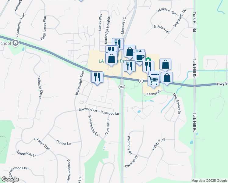 map of restaurants, bars, coffee shops, grocery stores, and more near 300 Glenmose Road in Fairport