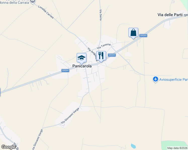 map of restaurants, bars, coffee shops, grocery stores, and more near 6 Via XII Dicembre in Panicarola