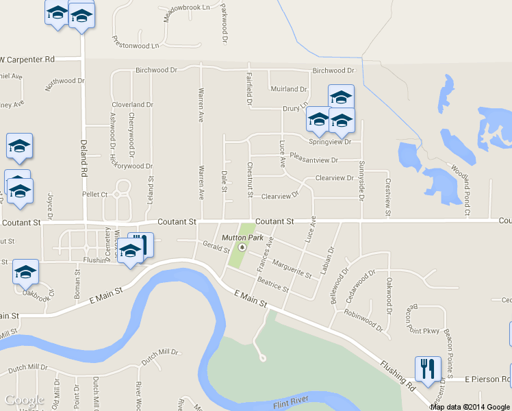 map of restaurants, bars, coffee shops, grocery stores, and more near 408 Chestnut Street in Flushing