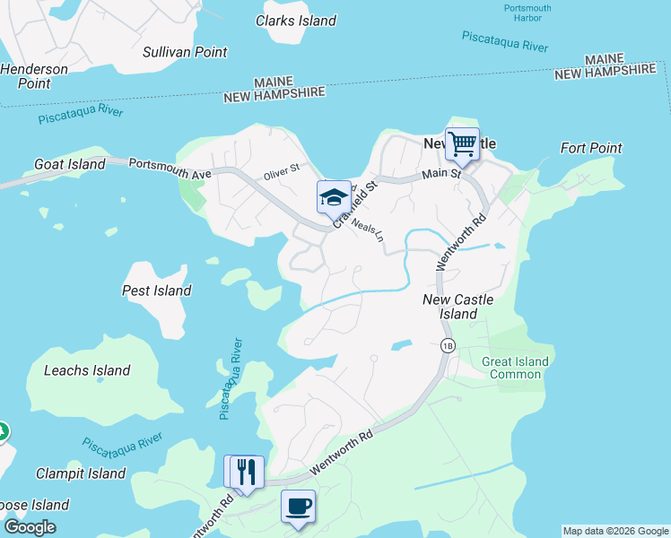 map of restaurants, bars, coffee shops, grocery stores, and more near 57 Walton Road in New Castle