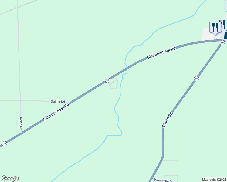 map of restaurants, bars, coffee shops, grocery stores, and more near 7862 Clinton Street Road in Bergen