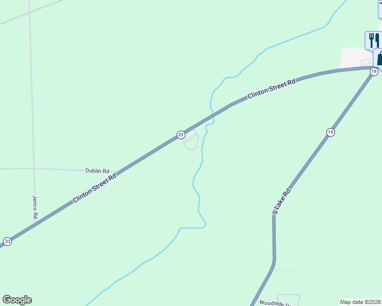 map of restaurants, bars, coffee shops, grocery stores, and more near 7862 Clinton Street Road in Bergen
