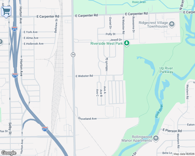 map of restaurants, bars, coffee shops, grocery stores, and more near 148 Avenue C in Flint