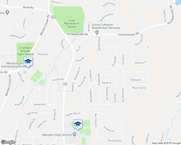 map of restaurants, bars, coffee shops, grocery stores, and more near 14 Ten Eyke Circle in Pittsford