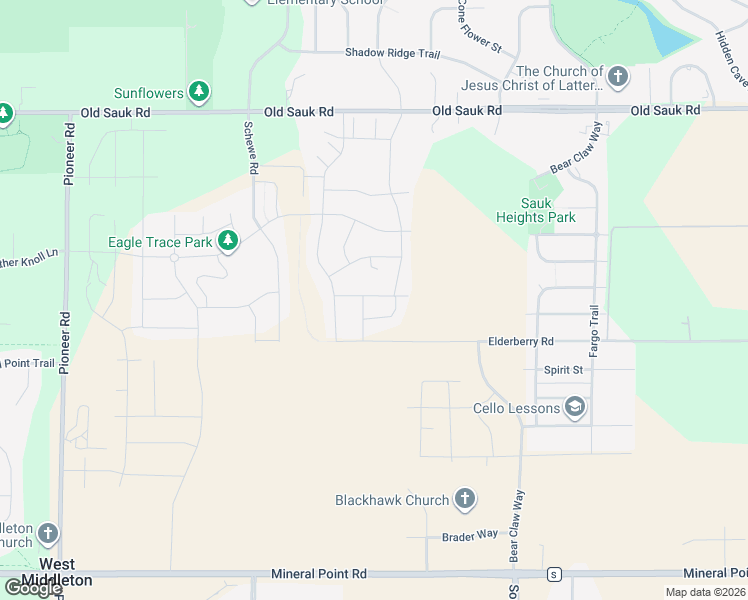 map of restaurants, bars, coffee shops, grocery stores, and more near 506 Big Stone Trail in Middleton