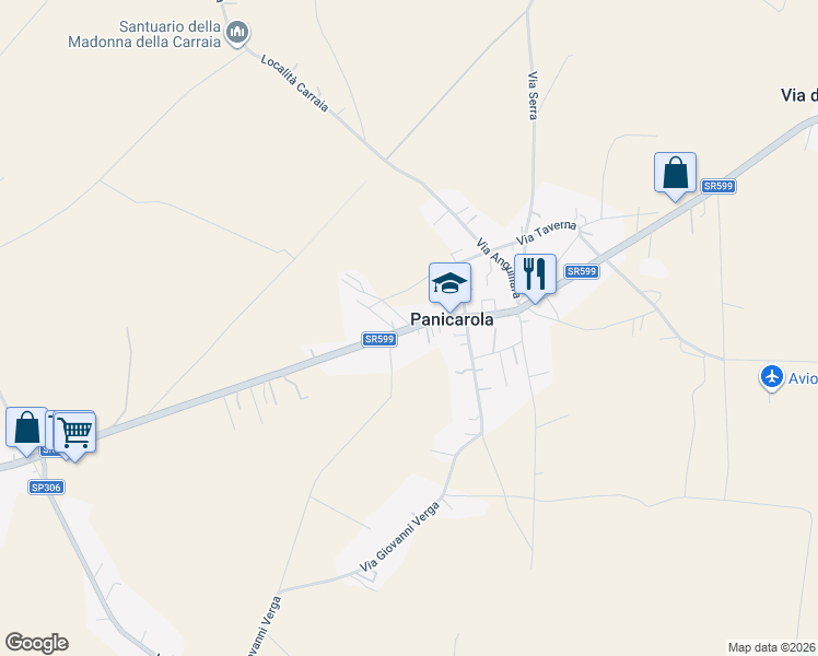 map of restaurants, bars, coffee shops, grocery stores, and more near 41 Via Trasimeno in Panicarola