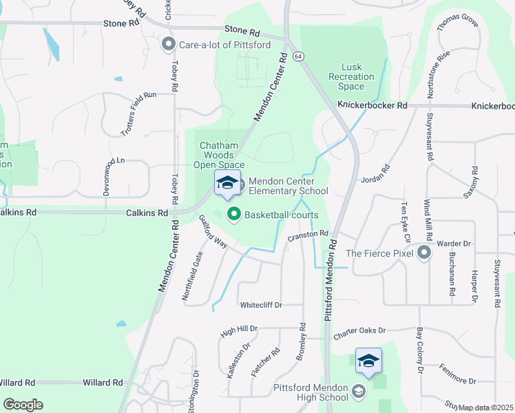 map of restaurants, bars, coffee shops, grocery stores, and more near 110 Mendon Center Road in Pittsford