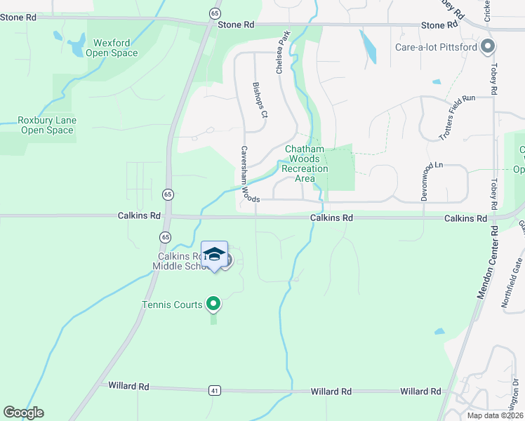 map of restaurants, bars, coffee shops, grocery stores, and more near 2 Old Kings Lane in Pittsford