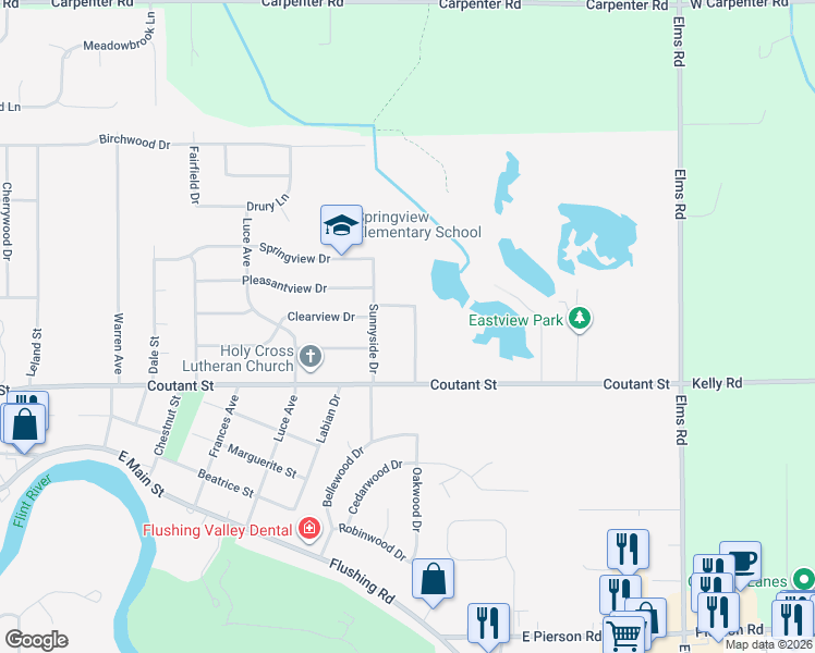 map of restaurants, bars, coffee shops, grocery stores, and more near 1320 Kapp Court in Flushing